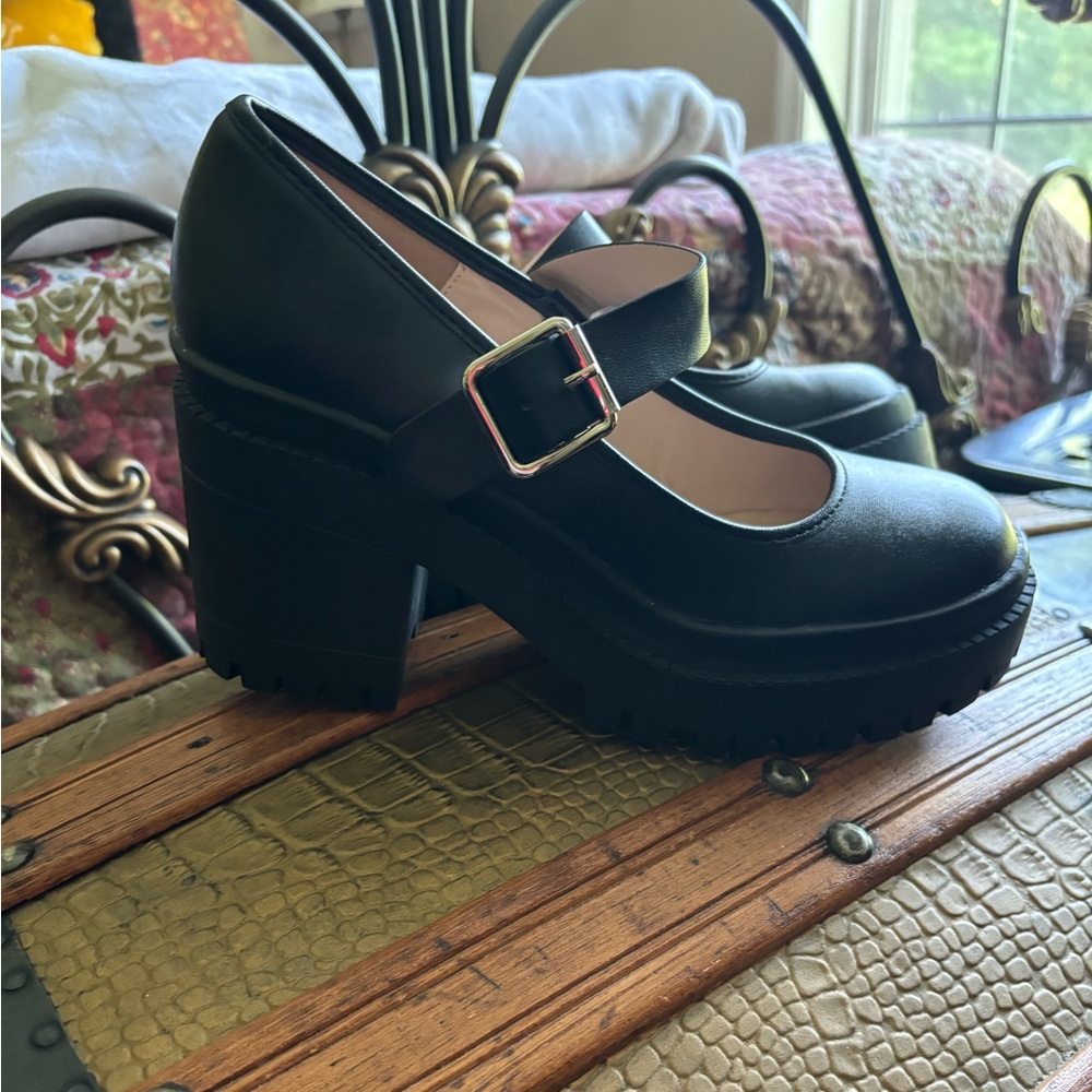 Princess Polly Black Sabrina Platform Heels